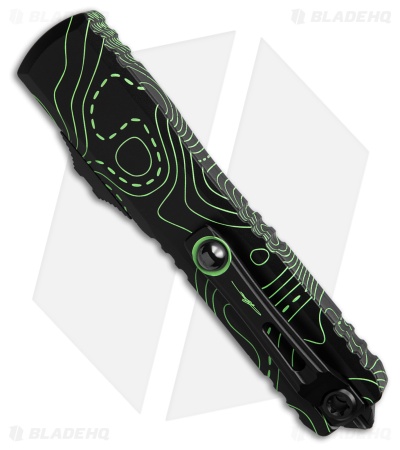 Microtech Ultratech Gen IV SS T/E OTF Knife Topo Black/Green Camo (3.5" BLK/GR)