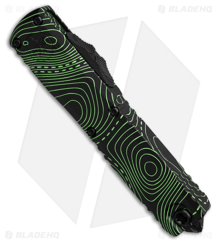 Microtech Ultratech Gen IV SS T/E OTF Knife Topo Black/Green Camo (3.5" BLK/GR)