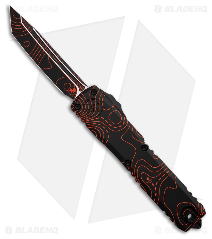 Microtech Ultratech Gen IV SS T/E OTF Knife Topo Black/Orange Camo (3.5" BLK/OR)