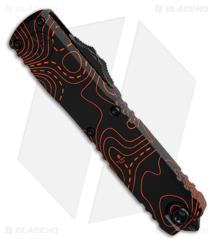 Microtech Ultratech Gen IV SS T/E OTF Knife Topo Black/Orange Camo (3.5" BLK/OR)