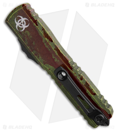 Microtech Ultratech Gen IV T/E OTF Knife Outbreak  Green Al (3.5" SW Serr)