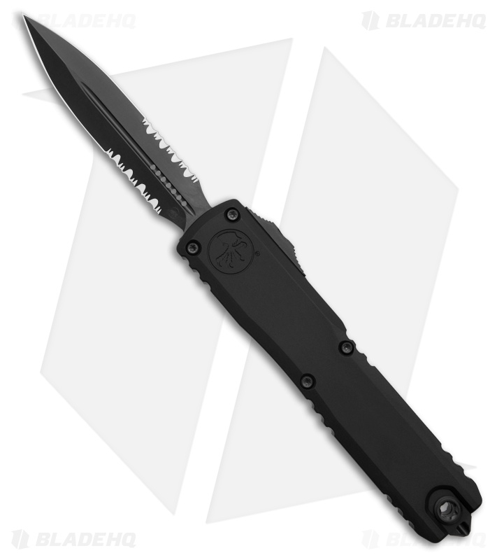 Microtech Ultratech ZBP Gen III Shadow D/E OTF Knife Black Al (3.5" DLC Serr)