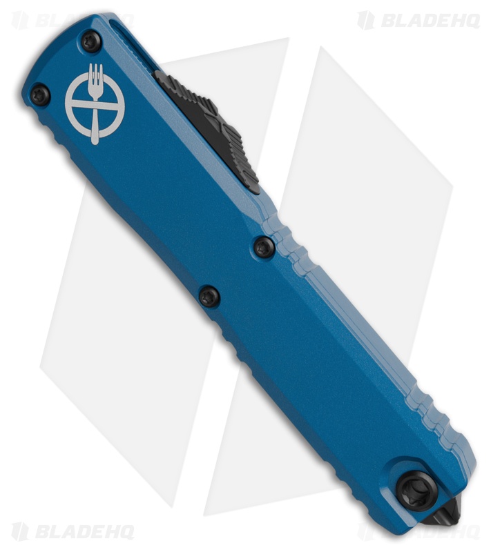 Microtech Ultratech ZBP Zero Forks D/E OTF Automatic Knife Blue Al (3.5" Black)