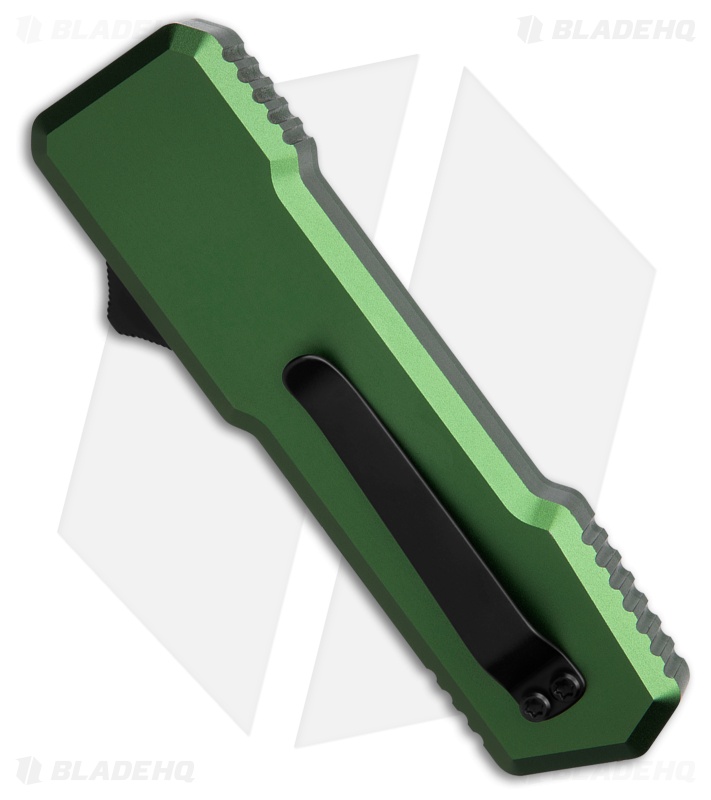 SOS Knives Tanto D/A OTF Automatic Knife OD Green Aluminum (3.1" Two-Tone)