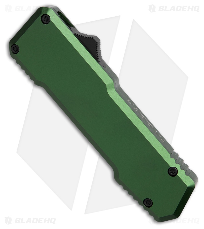 SOS Knives Tanto D/A OTF Automatic Knife OD Green Aluminum (3.1" Two-Tone)