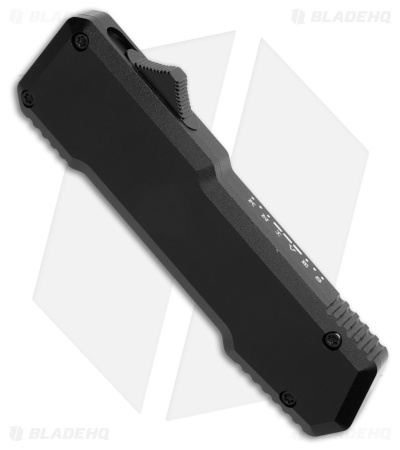 SOS Knives Wharncliffe D/A OTF Automatic Knife Black Aluminum (3.1" BB)