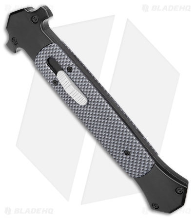 Mago Sim D/A Italian Stiletto Auto OTF Knife Black Carbon Fiber (5.75" Satin)