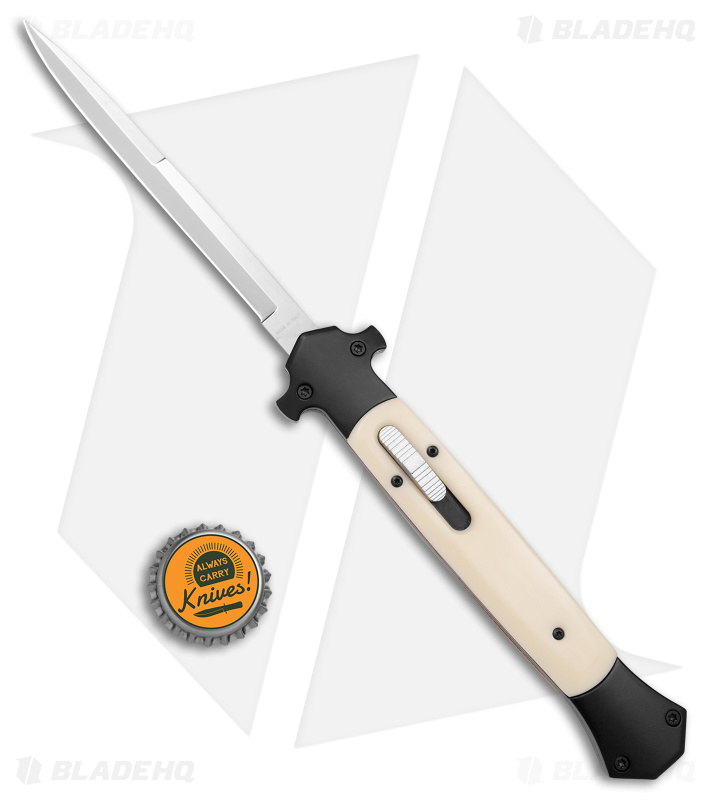 Mago D/A Italian Stiletto Auto OTF Knife White Ivory (5.75" Satin)