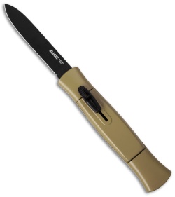 AKC 077 Concord OTF Automatic Knife Desert Tan (3.25" Black Flat)