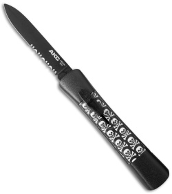 AKC Concord OTF Automatic Knife Jolly Roger (3.25" Black Serr) 