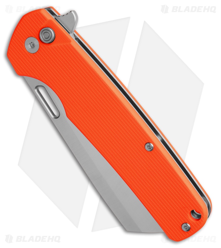 Daily Carry Co. Gauntlet Button Lock Knife Orange G-10 Hawk Bill (Satin)