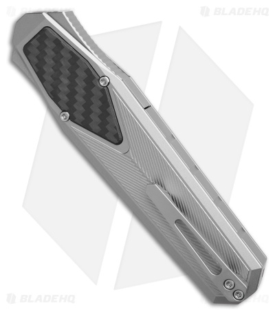 REMETTE RT-Swordfish Clip Point OTF Gravity Knife Aluminum + CF (3" Sandblast)