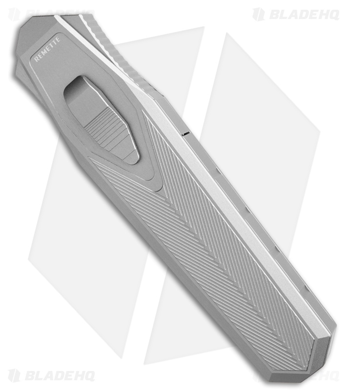 REMETTE RT-Swordfish Clip Point OTF Gravity Knife Aluminum + CF (3" Sandblast)
