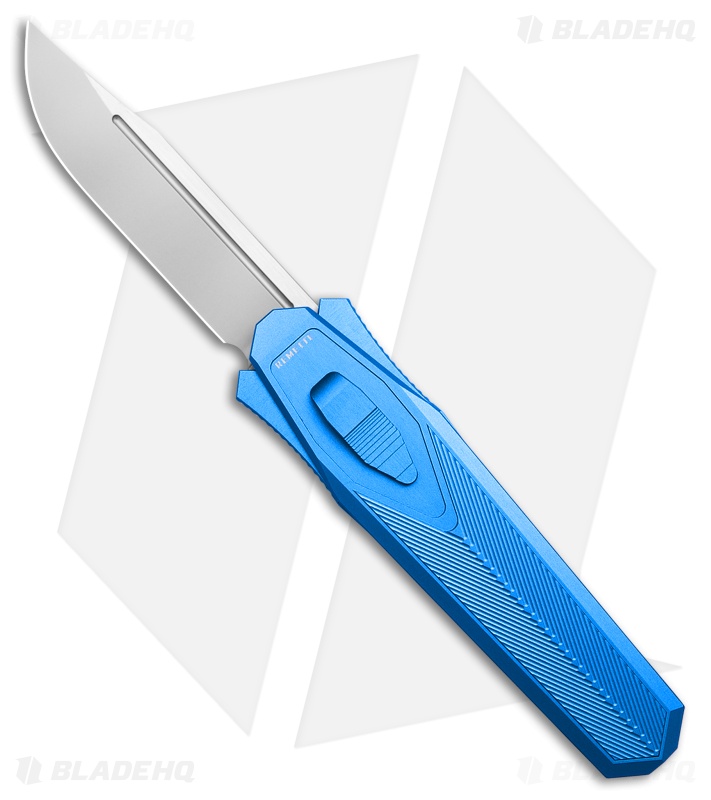REMETTE RT-Swordfish Clip Point OTF Gravity Knife Blue Al RWB CF (3" Sandblast)