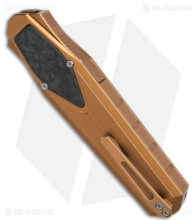 REMETTE RT-Swordfish Clip Point OTF Gravity Knife Bronze Al + CF (3" SW)