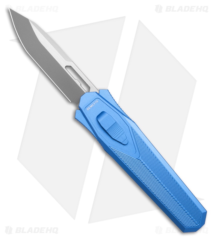 REMETTE RT-Swordfish OTF Gravity Knife Blue Al + CF (3" Sand Blasted)