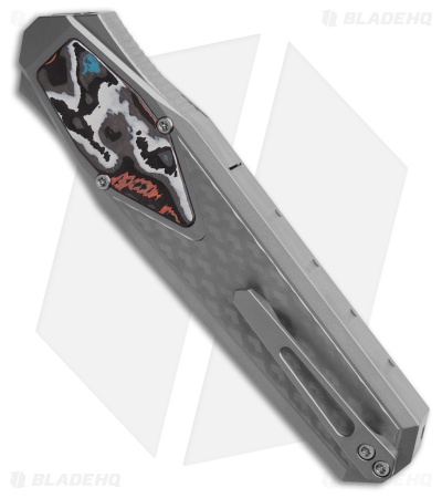 REMETTE RT-Swordfish OTF Gravity Knife Gray Ti + Blue/Red/White CF (3" Satin)