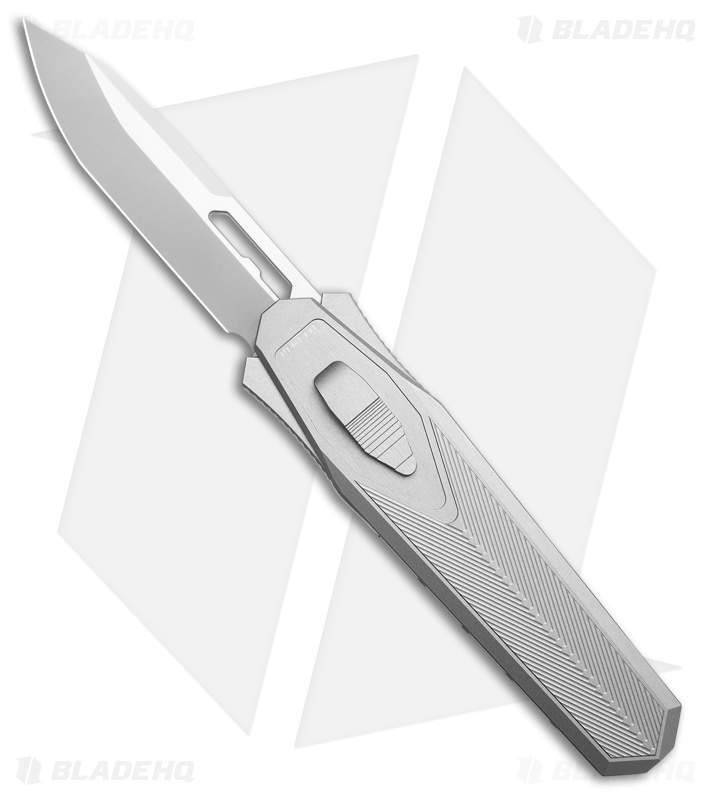 REMETTE RT-Swordfish Reverse Tanto OTF Gravity Knife Al + CF (3.2" Sandblast)