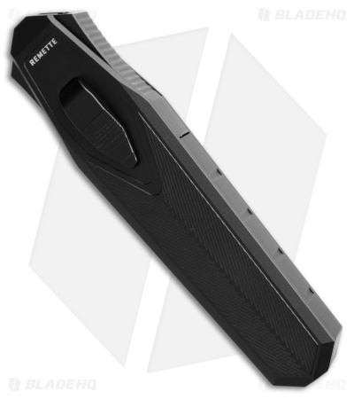 REMETTE RT-Swordfish Reverse Tanto OTF Gravity Knife Black Al + CF (3" Black)