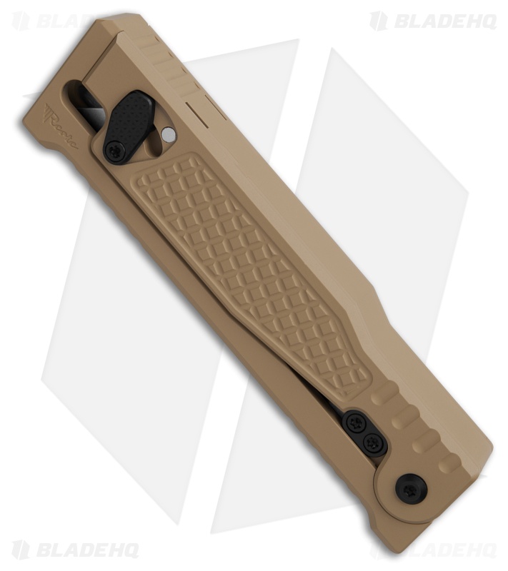 Reate EXO-Performance Dual Blade Gravity Knife Tan Aluminum Diamond (3.1" SW)