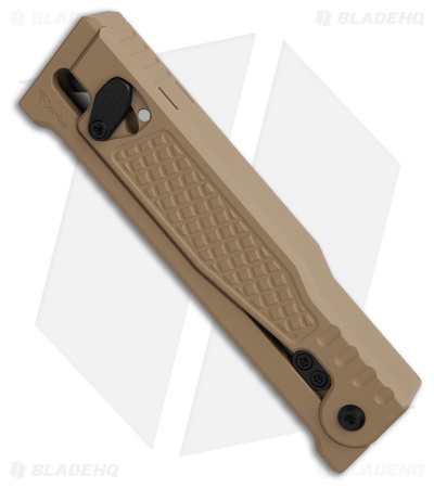 Reate EXO-Performance Dual Blade Gravity Knife Tan Aluminum Diamond (3.1" SW)