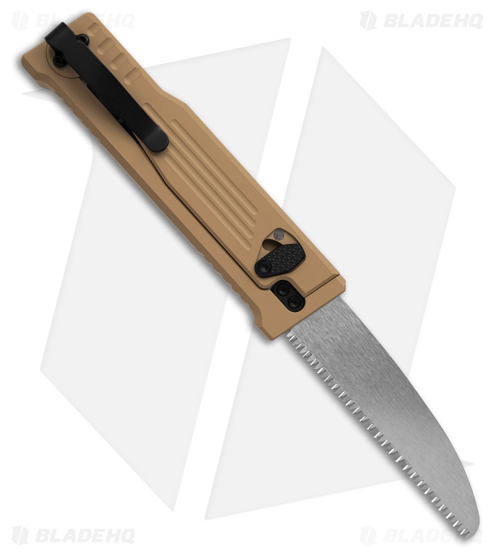 Reate EXO-Performance Dual Blade Gravity Knife Tan Aluminum Stripe (3.1" SW)