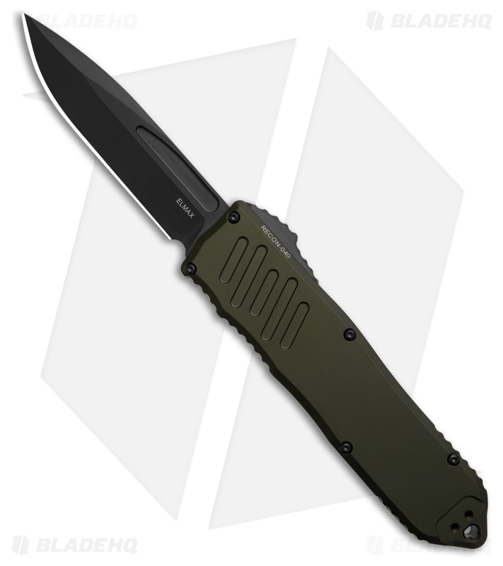 Guardian Tactical RECON-040 OTF Automatic Knife OD Green Aluminum (4" Black)