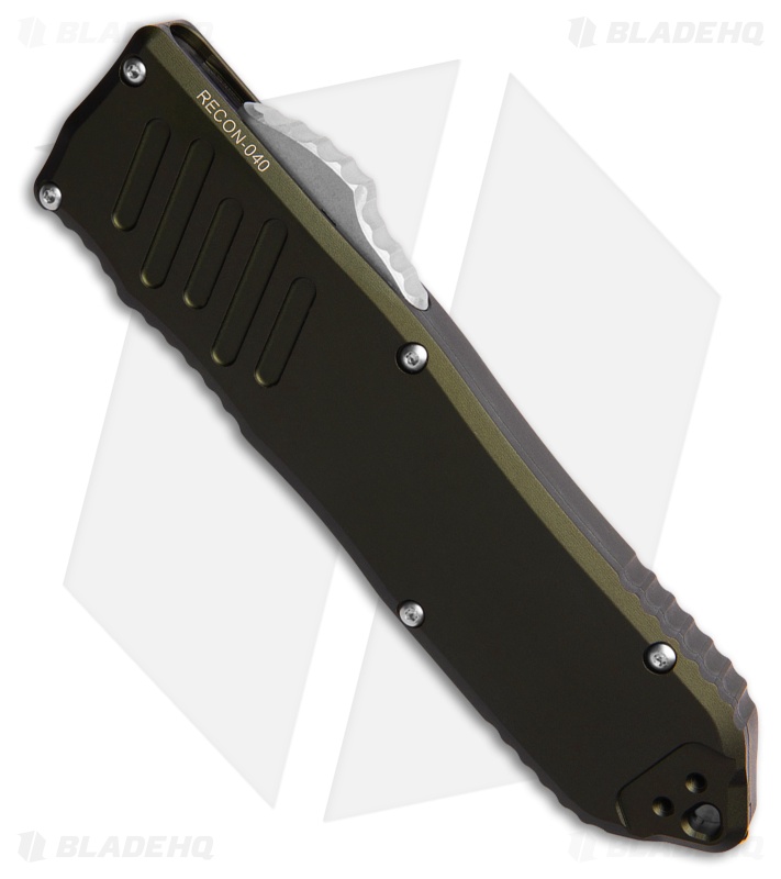 Guardian Tactical RECON-040 OTF Automatic Knife OD Green Aluminum (4" SW Serr)