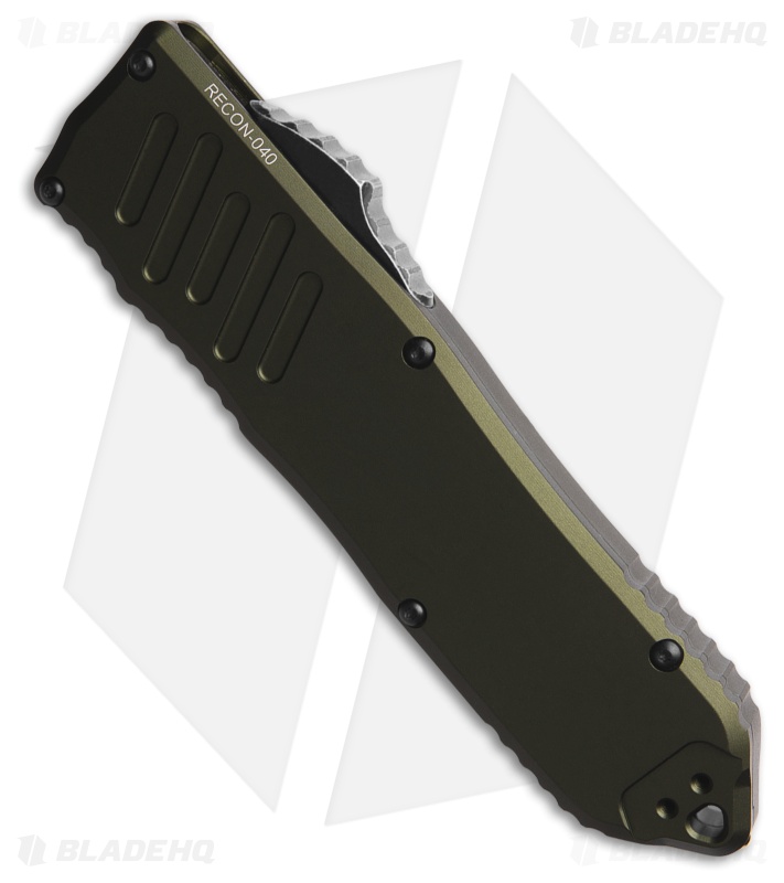 Guardian Tactical RECON-040 OTF Auto Knife OD Green Aluminum (4" Dark SW Serr)