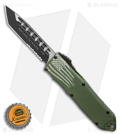 Guardian Tactical RECON-ELITE OTF Auto Knife Tanto OD Green (4" Black Serr)