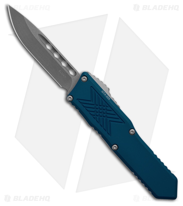 Guardian Tactical GTX-025 Blue OTF Automatic Knife (2.5" Stonewash) 