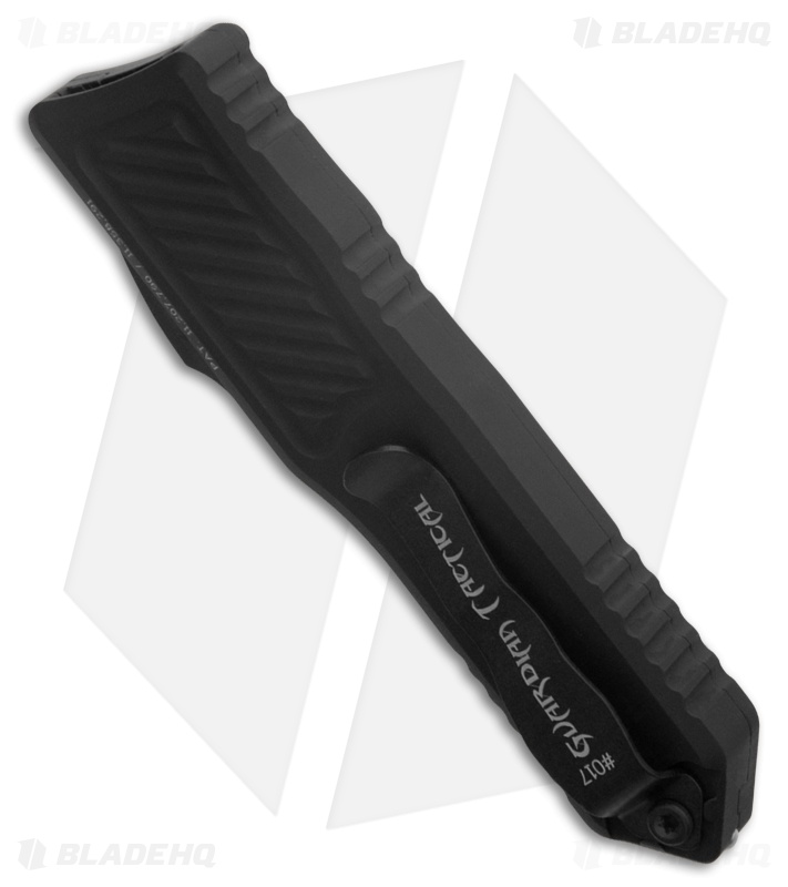 Guardian Tactical GTX-025 Dagger OTF Knife Black Aluminum (2.75" Dark Stonewash)