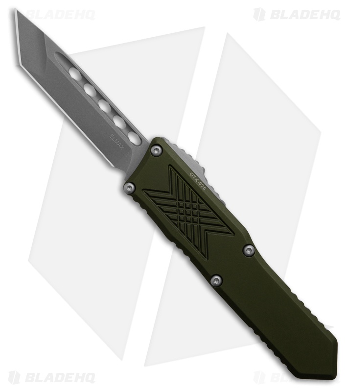 Guardian Tactical GTX-025 OD Green OTF Automatic Knife (2.5" Stonewash Tanto) 