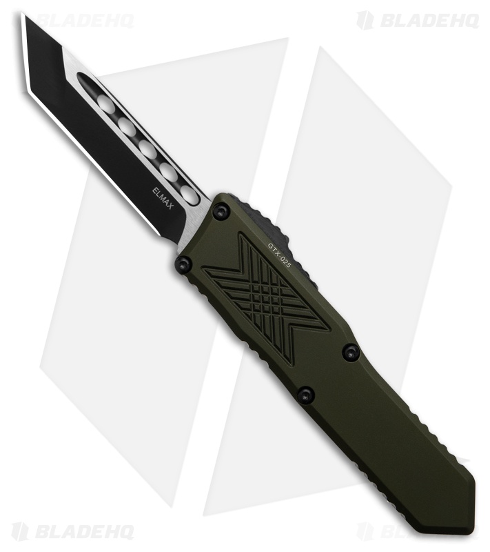 Guardian Tactical GTX-025 OD Green OTF Automatic Knife (2.5" Two-Tone Tanto)