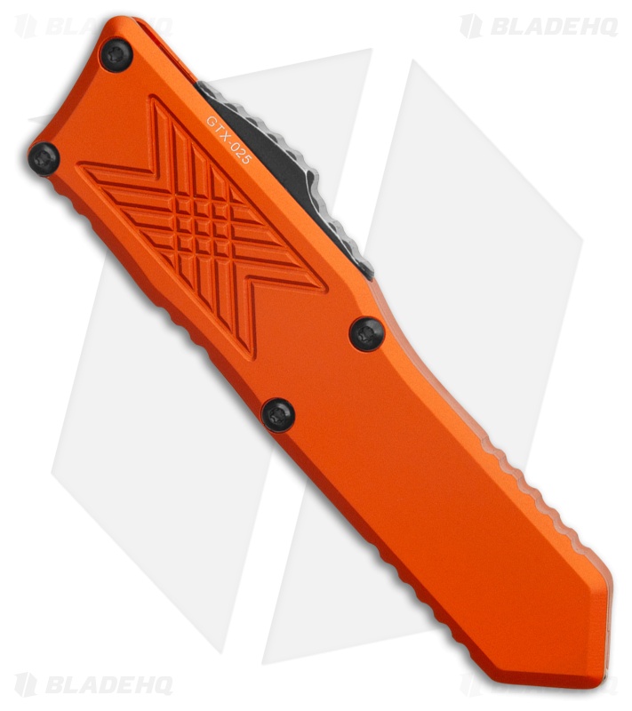 Guardian Tactical GTX-025 OTF Auto Knife Burnt Orange Aluminum (2.5" Dark SW)