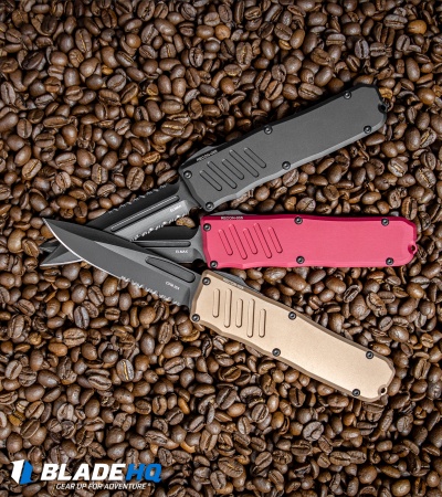 Guardian Tactical RECON-035 D/A Dagger OTF Auto Knife Black Al (3.3" Blk Serr) 