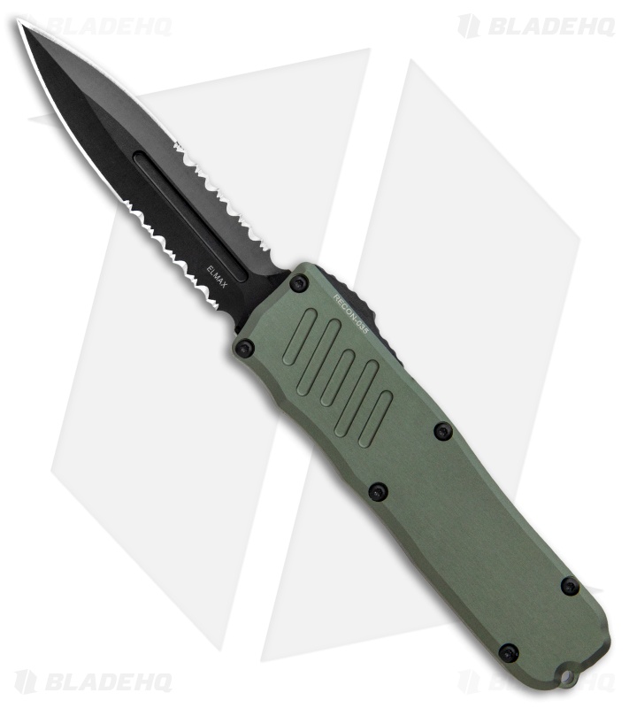 Guardian Tactical RECON035 OTF OD Green + Black Dagger Serr Blade HQ