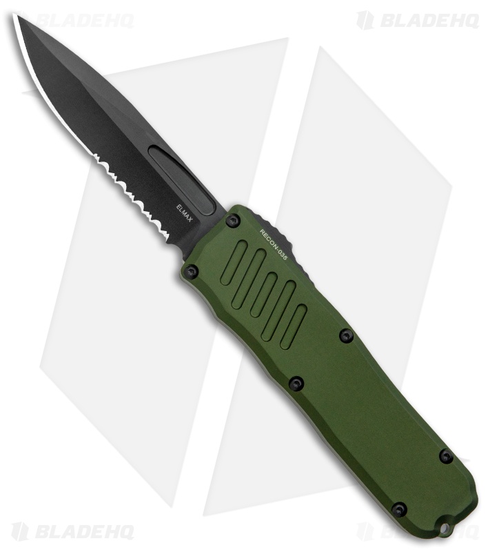 Guardian Tactical RECON-035 Drop Point OTF Auto Knife OD Green (3.3" Black Serr)