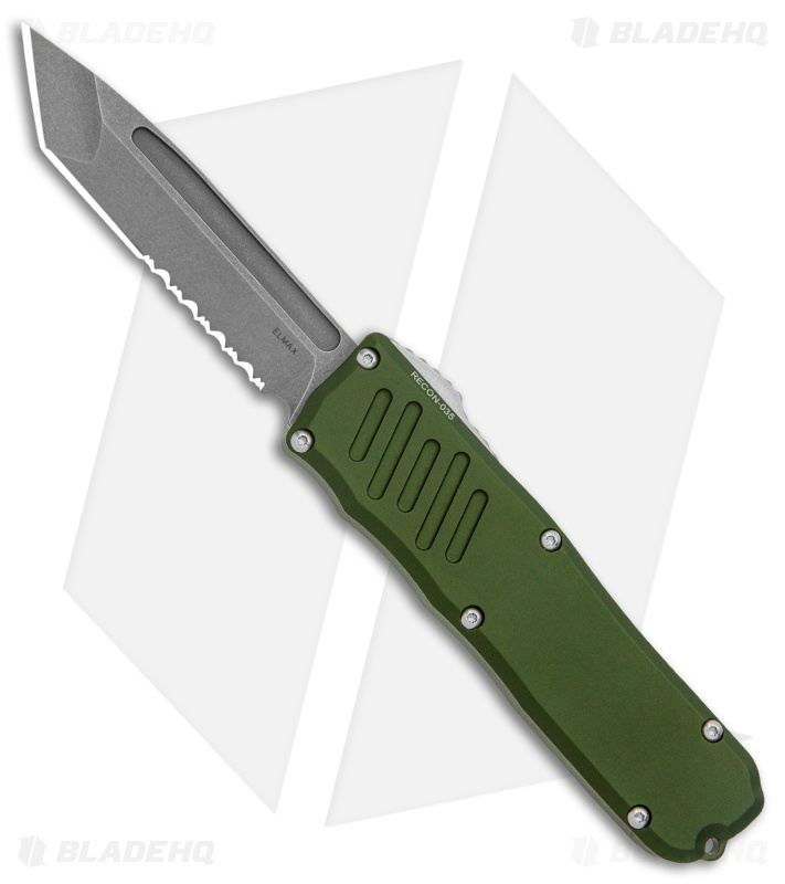 Guardian Tactical RECON-035 Tanto OTF Auto Knife OD Green (3.3" BB/SW Serr) 