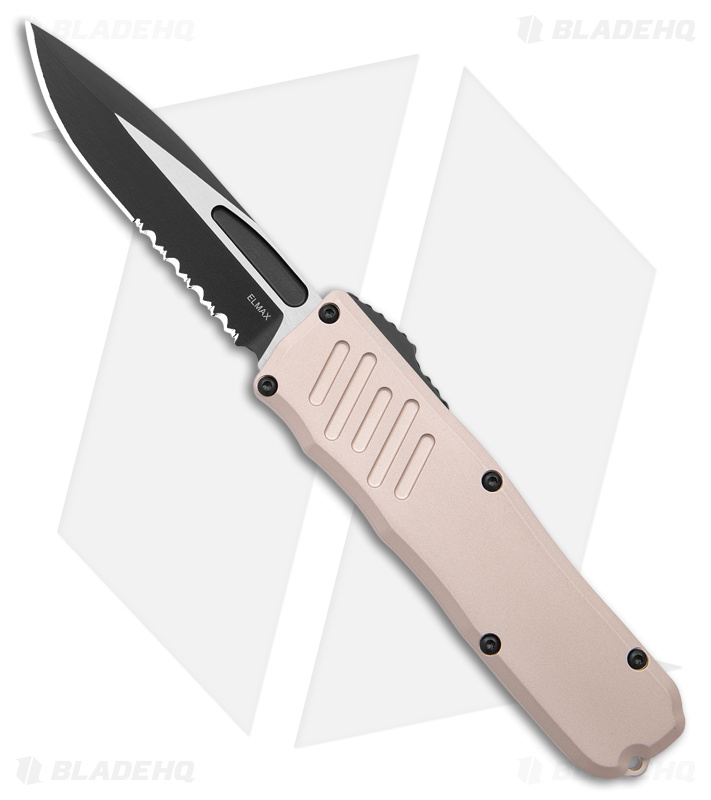Guardian Tactical RECON-035 D/A OTF Knife Tan Al (3.3" Two-Tone Serr ELMAX)