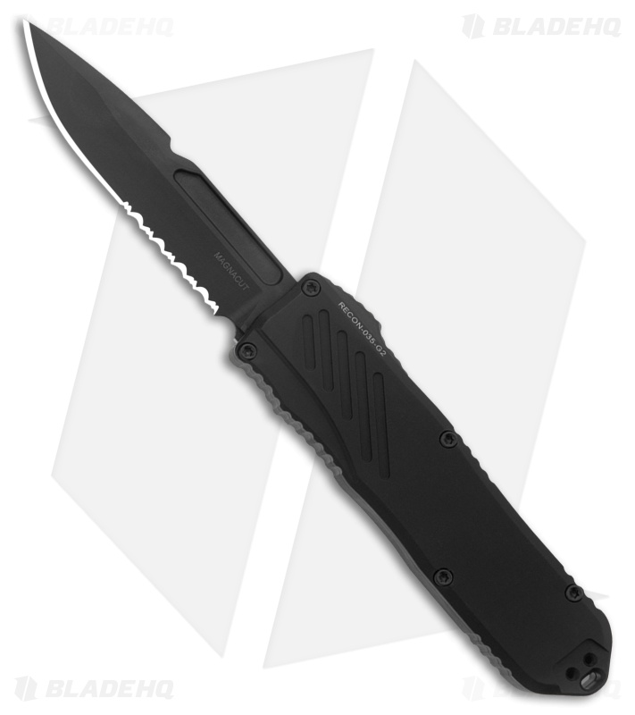 Guardian Tactical RECON-035 G2 S/E OTF MagnaCut Knife Black Al (3.3" Black Serr)