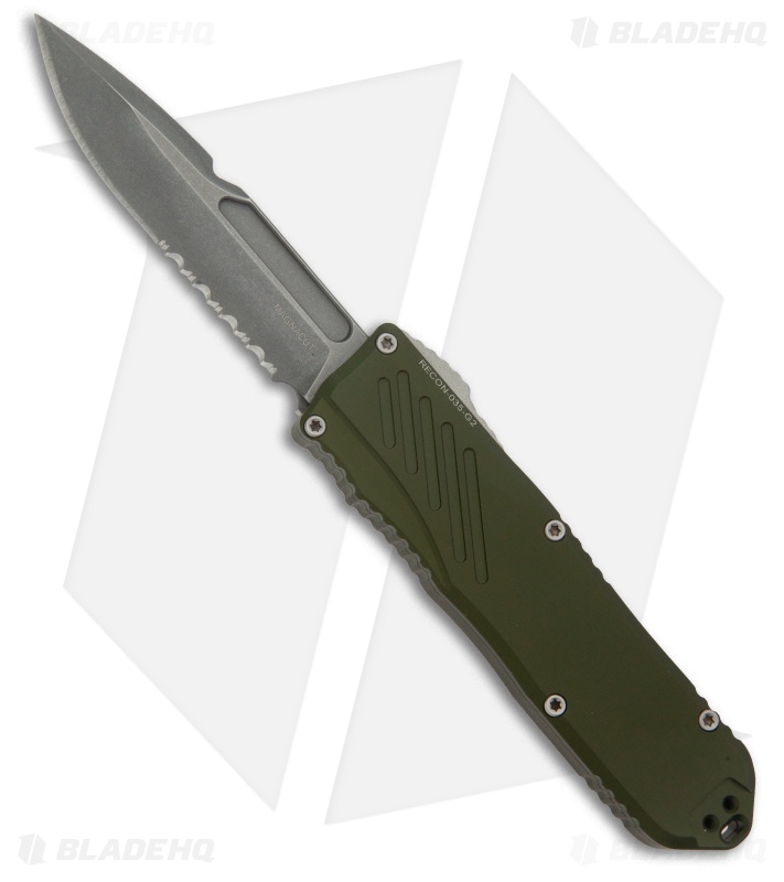 Guardian Tactical RECON-035 G2 S/E OTF MagnaCut Knife OD Green (3.3" SW Serr)