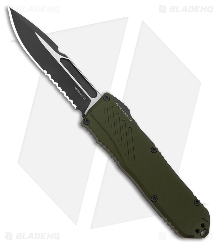 Guardian Tactical RECON-035 G2 OTF MagnaCut Knife OD Green (3.3" Two-Tone Ser)