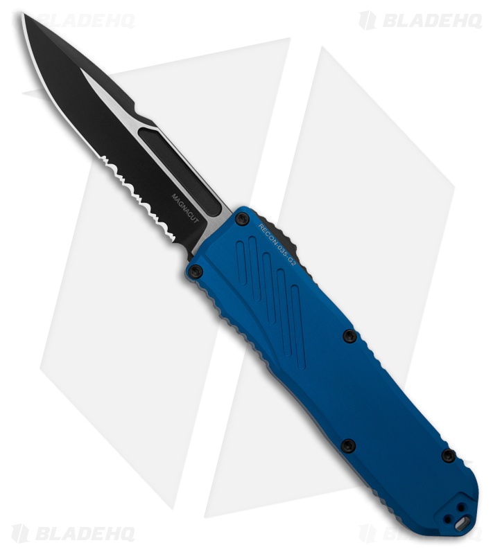 Guardian Tactical RECON-035 G2 S/E OTF MagnaCut Knife Blue (3.3" Two-Tone Serr)