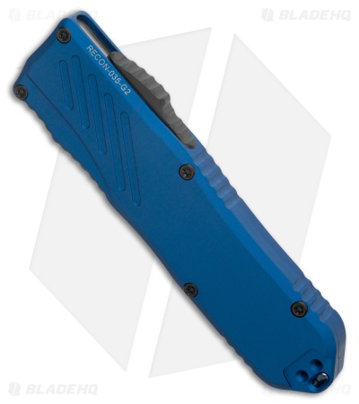 Guardian Tactical RECON-035 G2 T/E OTF Knife Blue Aluminum (3.3" Two-Tone Serr)