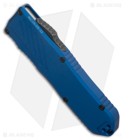 Guardian Tactical RECON-035 G2 T/E OTF Knife Blue Aluminum (3.3" Dark SW)