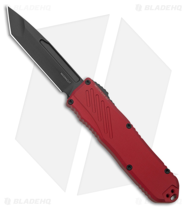 Guardian Tactical RECON-035 G2 T/E OTF Knife Red Aluminum (3.3" Black)
