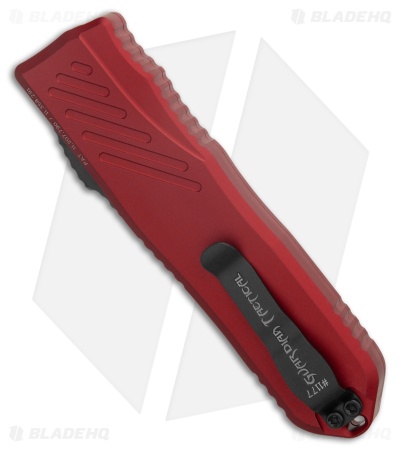 Guardian Tactical RECON-035 G2 T/E OTF Knife Red Aluminum (3.3" Two-Tone Serr)