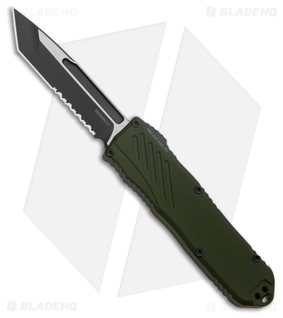 Guardian Tactical RECON-035 G2 T/E OTF Knife OD Green (3.3" Two-Tone Serr)