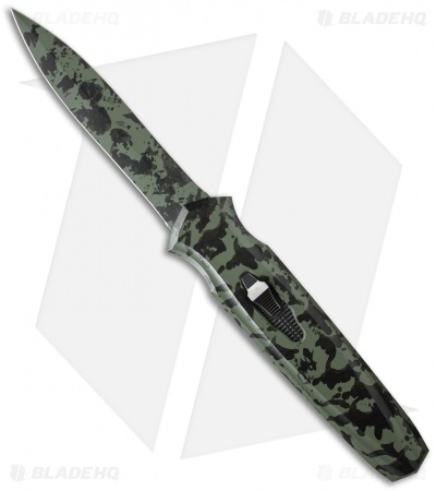 J.A. Harkins HHK Triton IIA Green Camo OTF Automatic Knife (4" Camo)